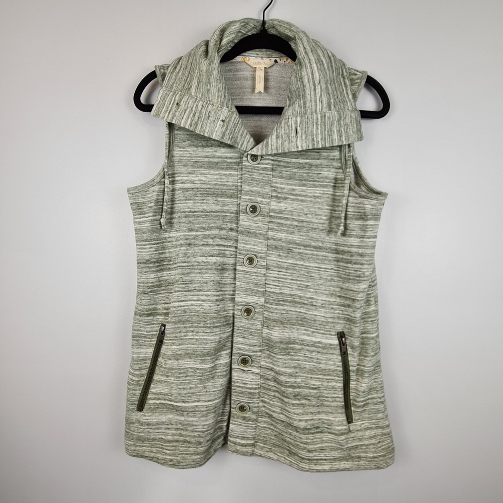 Matilda Jane Women's Out The Door Sweater Vest Size S Green Zipped Pocket